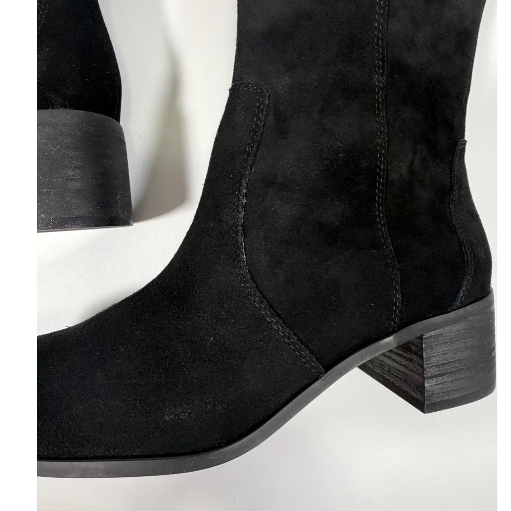 Corso Como Loval Black Suede Tall Boots Minimalist Old Money Quiet Luxury 9.5M